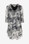 Layered printed voile dress