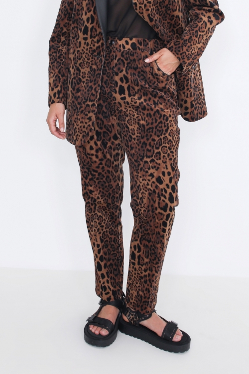 Panther print corduroy trousers - JMP - Jean Marc Philippe 