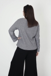 Flecked knit jumper with lace