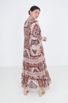 Bohemian style printed long dress with lace