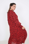 Mid-length dress in printed voile