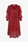 Mid-length dress in printed voile