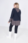 Plain knit sweater with printed layering effect