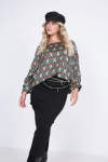 Satiny printed viscose shirt