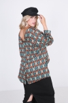 Satiny printed viscose shirt