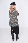 Satiny printed viscose shirt