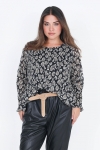 Pleated blouse in printed voile