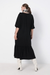 Long plain dress with wide ruffle at the bottom