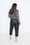 High waisted faux leather pants 