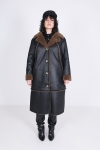 vegan long faux shearling coat