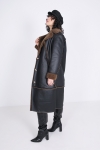 vegan long faux shearling coat