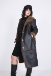 vegan long faux shearling coat