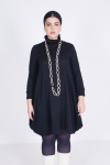 trapeze dress with cable knit turtleneck