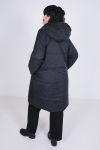 Quilted bi-material coat with hood