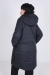 Quilted bi-material coat with hood