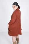 trapeze dress with cable knit turtleneck