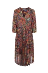 Long printed dress with pleated bottom (expedition 25/30 October)