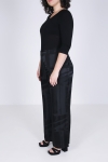 Straight satin jacquard pants