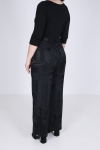 Straight satin jacquard pants