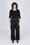 Straight satin jacquard pants