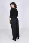 Straight satin jacquard pants