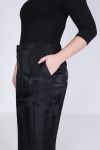 Straight satin jacquard pants