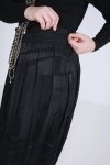 Long skirt in plain satin jacquard