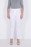 Eco-responsible bengaline pants with ribbed cutout on the back