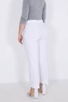 Eco-responsible bengaline pants with ribbed cutout on the back