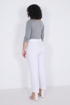 Eco-responsible bengaline pants with ribbed cutout on the back