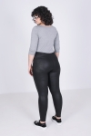 Legging cuir vegan avec bande coté