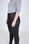 Legging cuir vegan avec bande coté