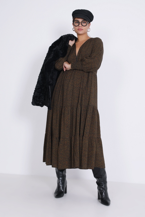 Robe longue style bohème imprimée  