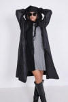 Long coat with shearling effect