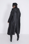 Long coat with shearling effect