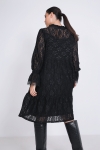 Lace midi dress with zip