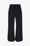 Plain knit culotte-style trousers with small ribs