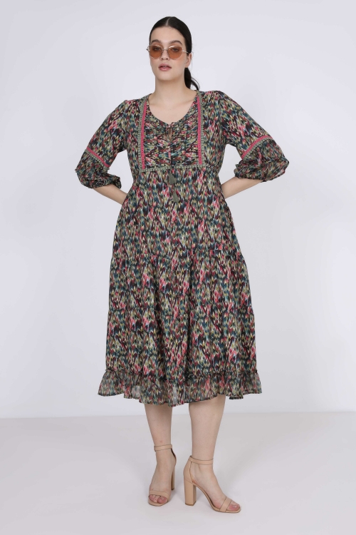 Printed dress with plaston (shipping 25/31 January)
