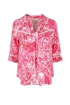 Printed blouse with a flat pleated bib