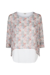 Printed voile layered blouse