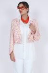 multicolored short suit jacket with braid