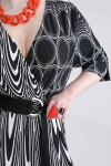 Combinaison en maille imprimé géométrique noir et blanc 