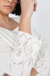 honeycomb and openwork knit cardigan