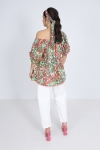 Square neck printed blouse