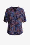 Mao collar printed blouse eco-responsible fabric