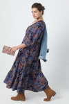 Bohemian long dress floral print eco-responsible fabric