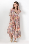 Bohemian style long dress printed eco-responsible fabrics