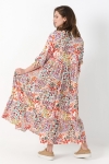 Bohemian style long dress printed eco-responsible fabrics