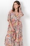 Bohemian style long dress printed eco-responsible fabrics