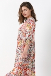 Bohemian style long dress printed eco-responsible fabrics